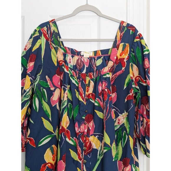 Anthropologie Maeve Women’s XL Tabitha Floral Swing Tunic Button Closure Dress - Picture 4 of 11